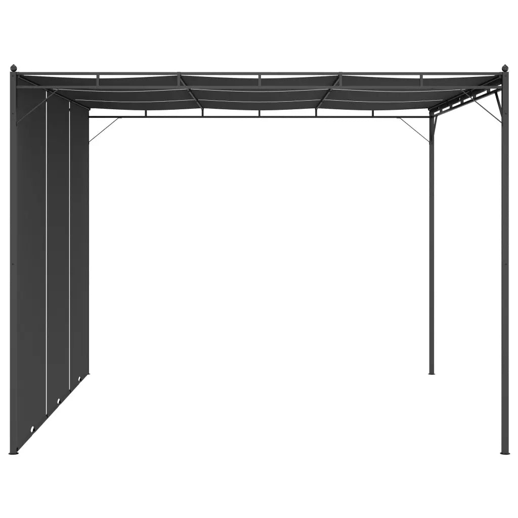 Gazebo da Giardino con Tenda Laterale 3x3x2,25 m Antracite 47995