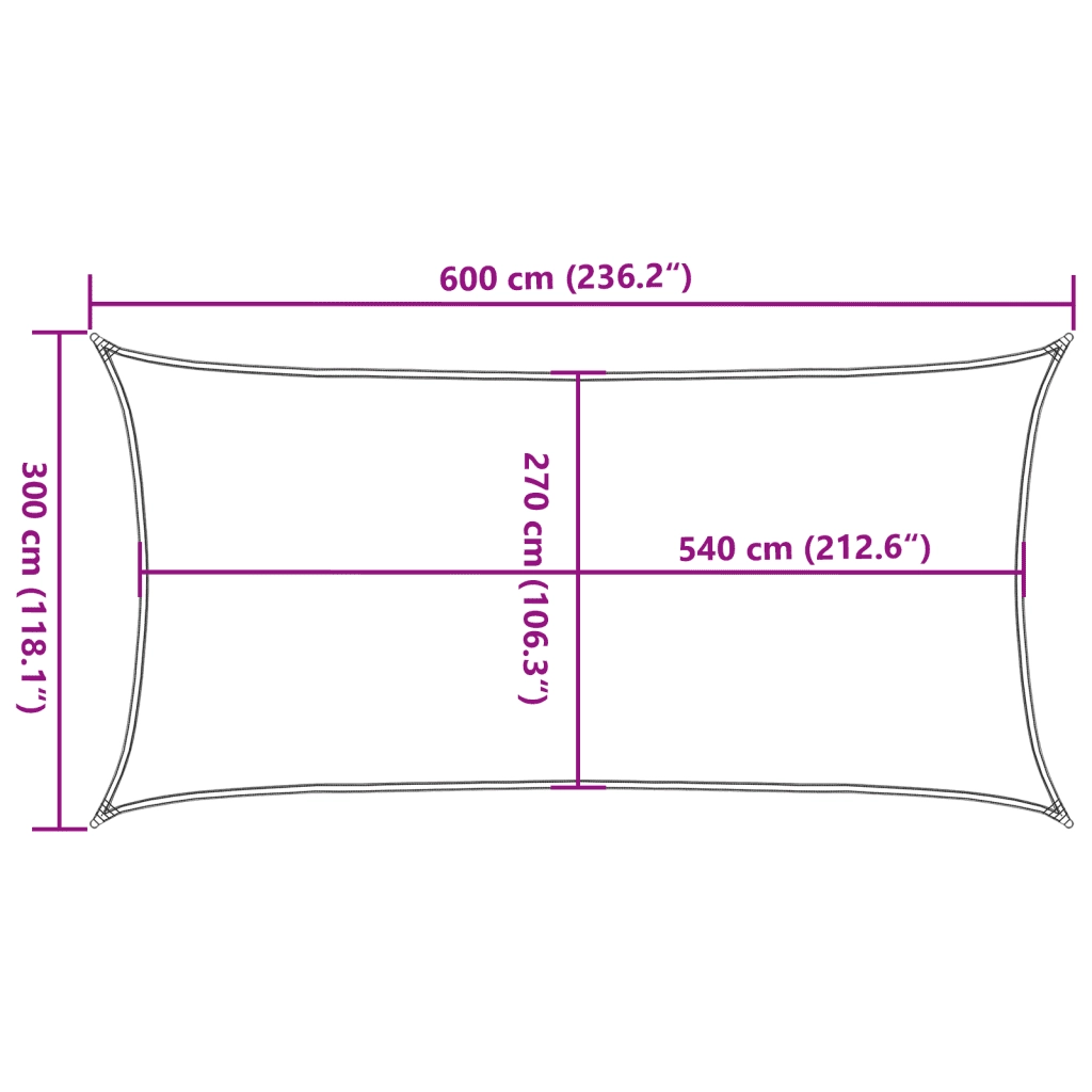Vela Parasole 160 g/m² Rettangolare Arancione 3x6 m in HDPE 311680