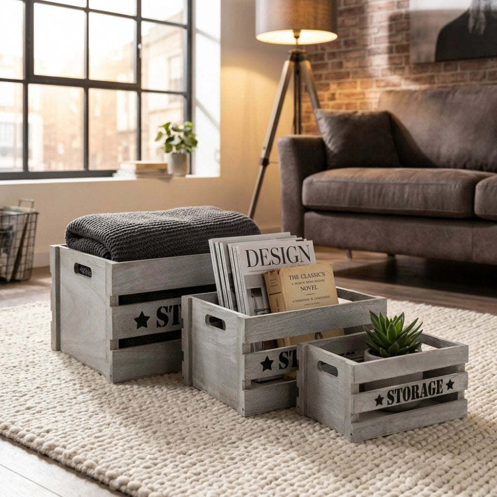 SET DI 3 CASSETTE IN LEGNO SÉLINE