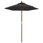Ombrello | Parasolne da Giardino con Palo in Legno Nero 196x231 cm