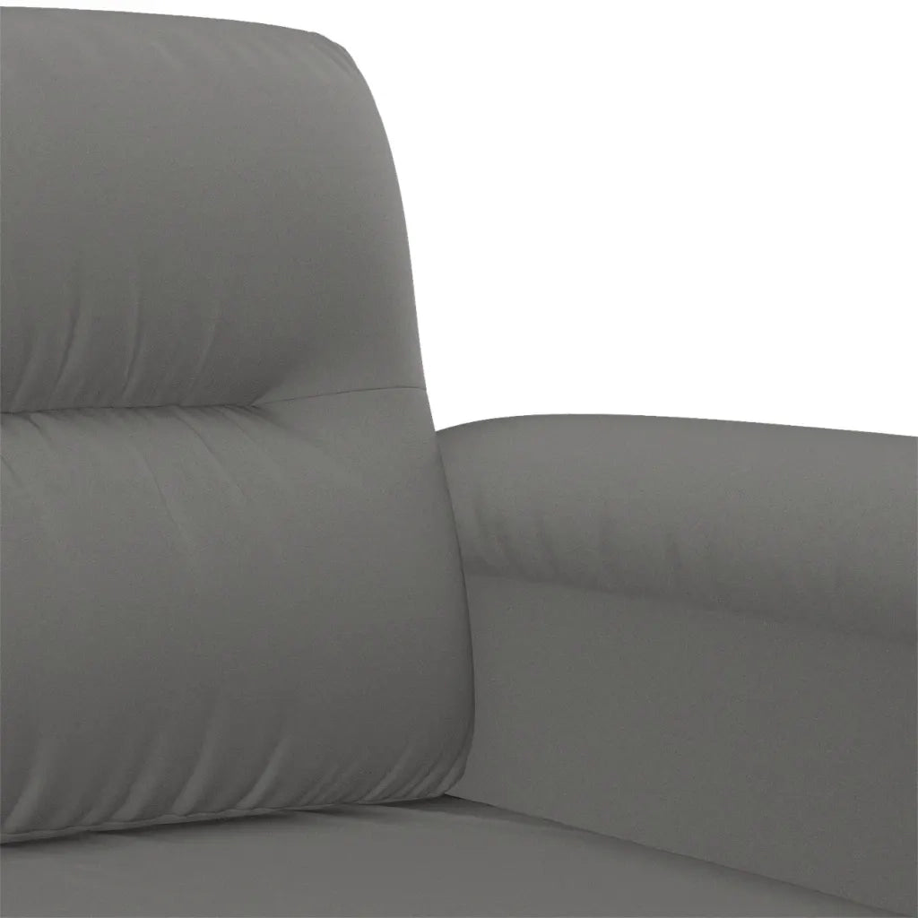Set Divani 3 pz con Cuscini Grigio Scuro in Tessuto Microfibra 3202358