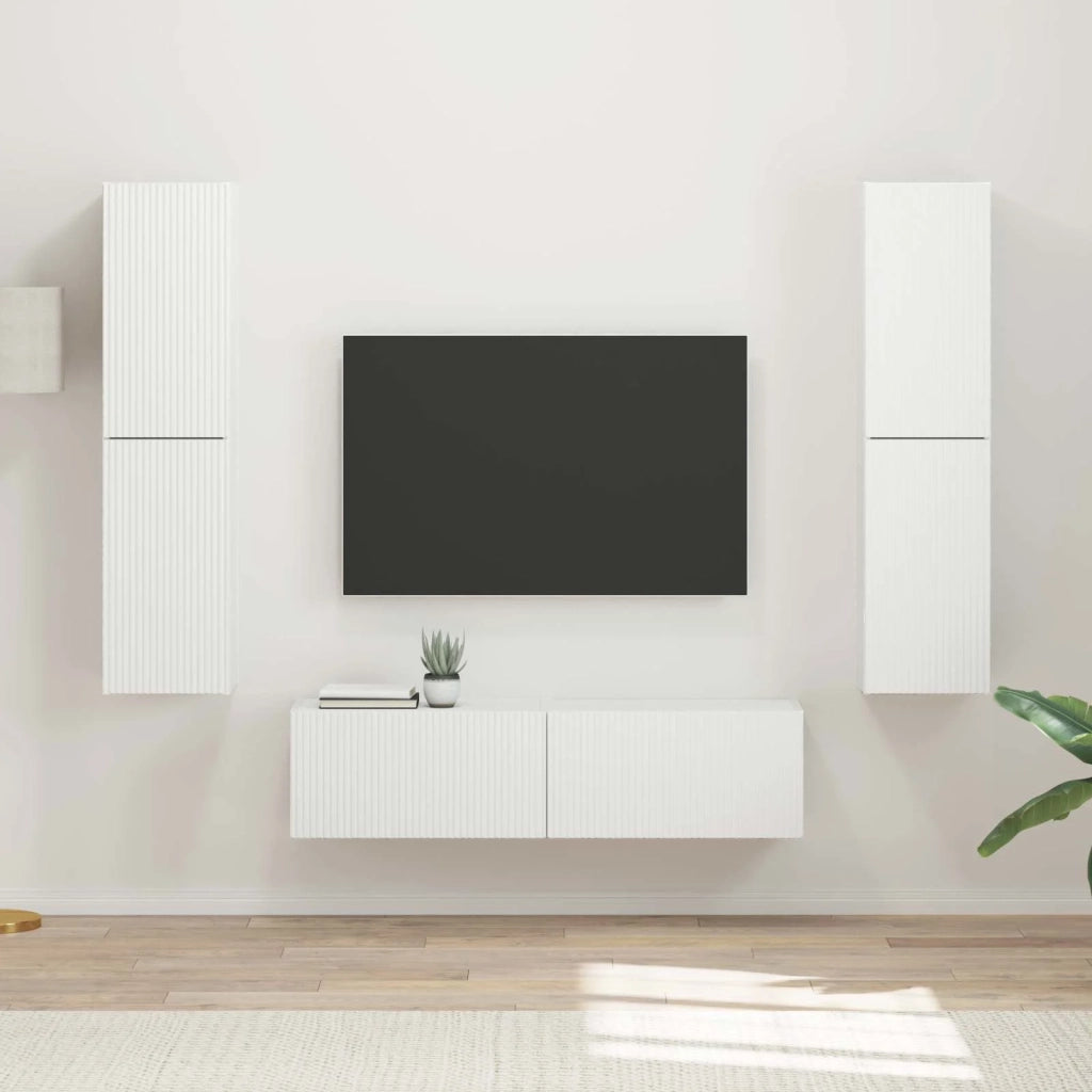 Set mobile TV 6 pcs Bianco Legno multistrato