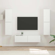 Set mobile TV 6 pcs Bianco Legno multistrato