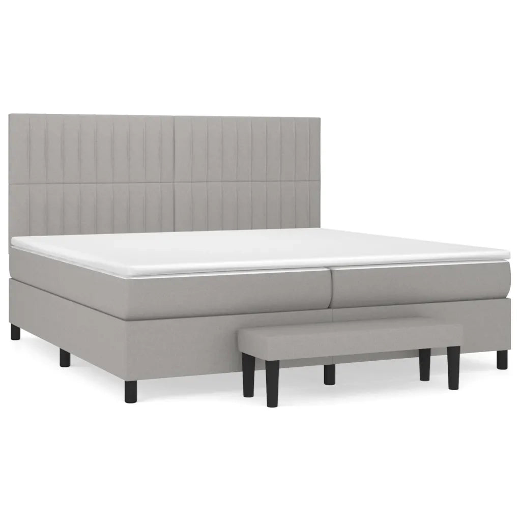 Giroletto a Molle con Materasso Grigio Chiaro 200x200cm Tessuto 3136781
