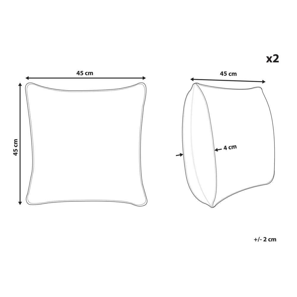 Set di 2 cuscini decorativi in pelliccia sintetica gialla 45 x 45 cm accessori d'arredamento motivo in rilievo