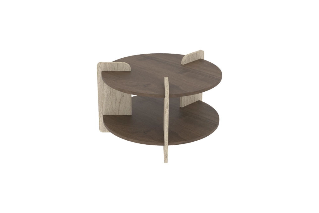 Tavolino in legno "Oalla" 70 x 70 x 45 cm - Noce