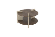 Tavolino in legno "Oalla" 70 x 70 x 45 cm - Noce