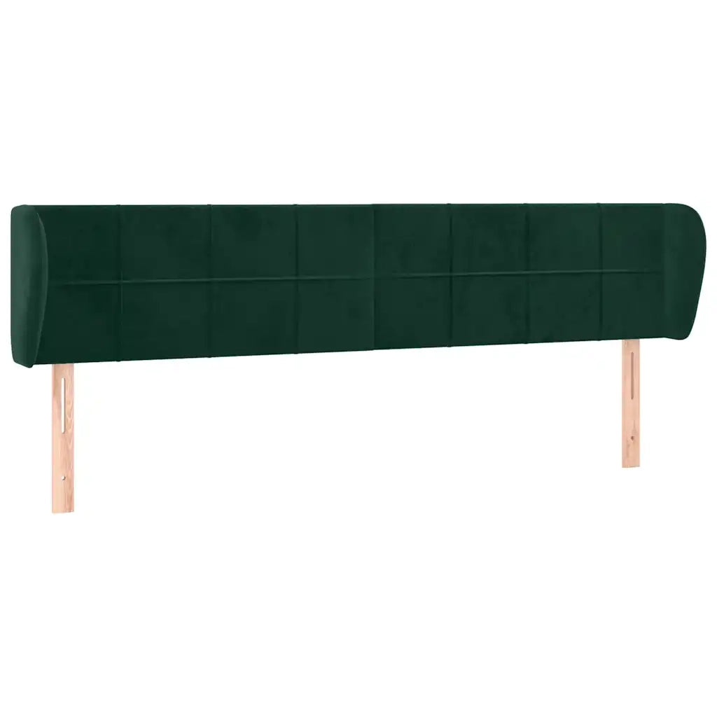 Testiera | Testata ad Orecchio Verde Scuro 203x23x78/88 cm in Velluto
