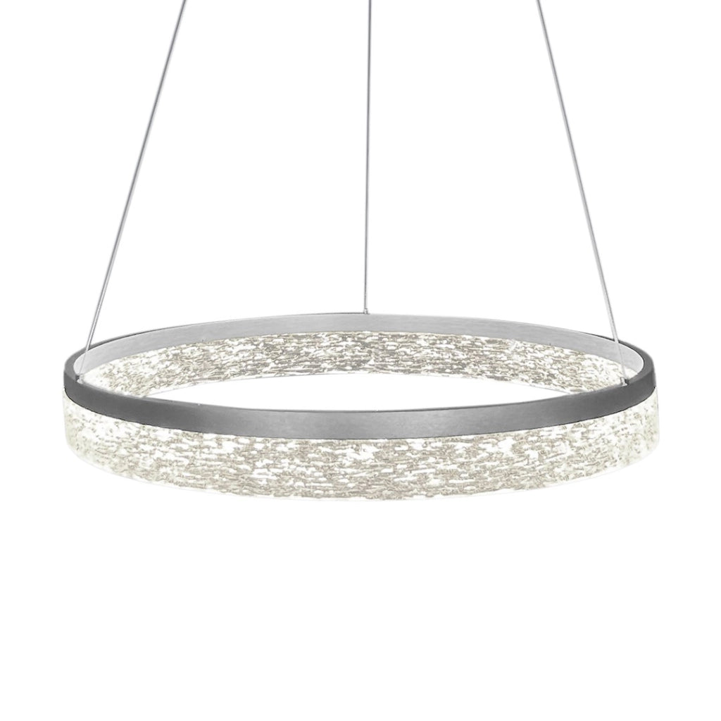 Lampada a sospensione moderna anello argento Ø50 LED 25W Milagro