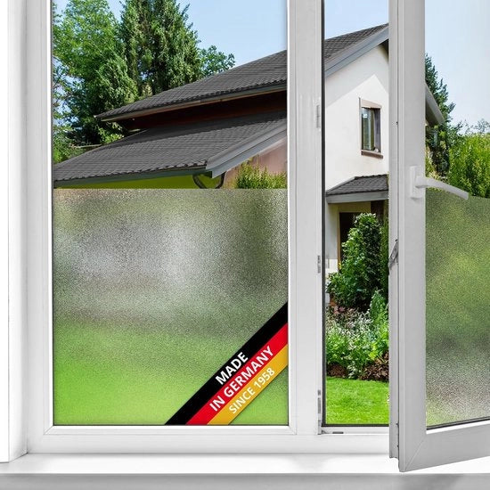 Foglia di vetro statica per finestra a forma di latte, schermo per la privacy UV per bagno e cucina - Foglio di vetro mat 90 cm x 1,5 m