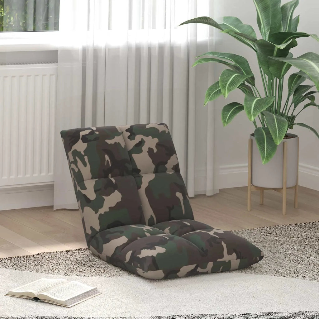 Sedia a pavimento regolabile Verde militare Tessuto