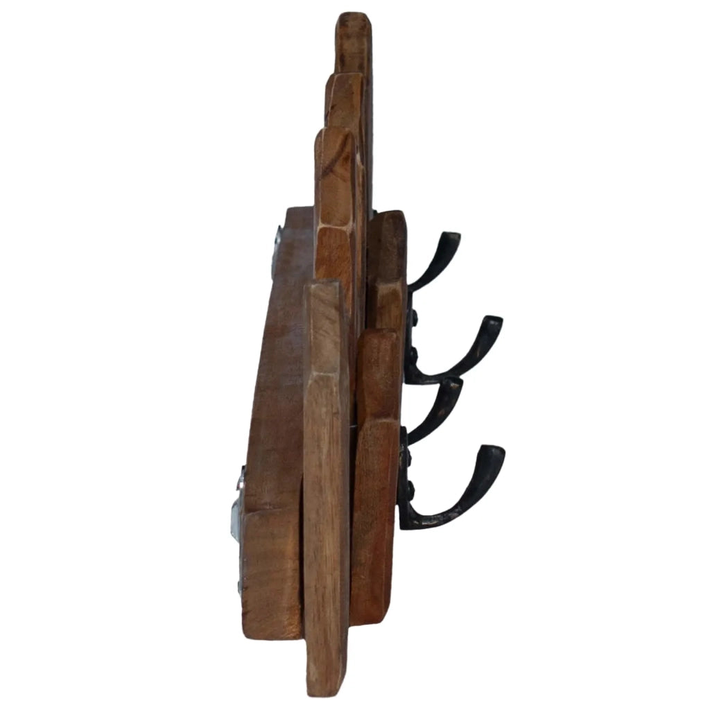 Gruccia Marrone 48 x 8 x 15 cm Legno di Mogano Massello CFW4323808