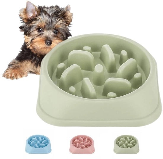 Ciotola per cani con superficie anti-slip, ciotoline per animali domestici che mangiano lentamente, prodotta in modo sostenibile per prevenire il rischio di soffocamento, colore verde