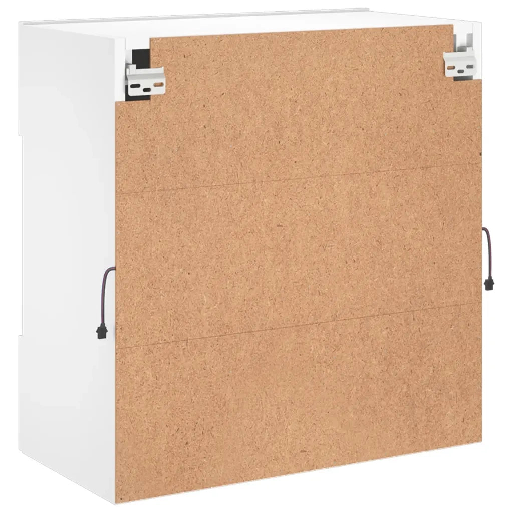 Mobile TV a Parete con Luci LED Bianco 58,5x30x60,5 cm 837092