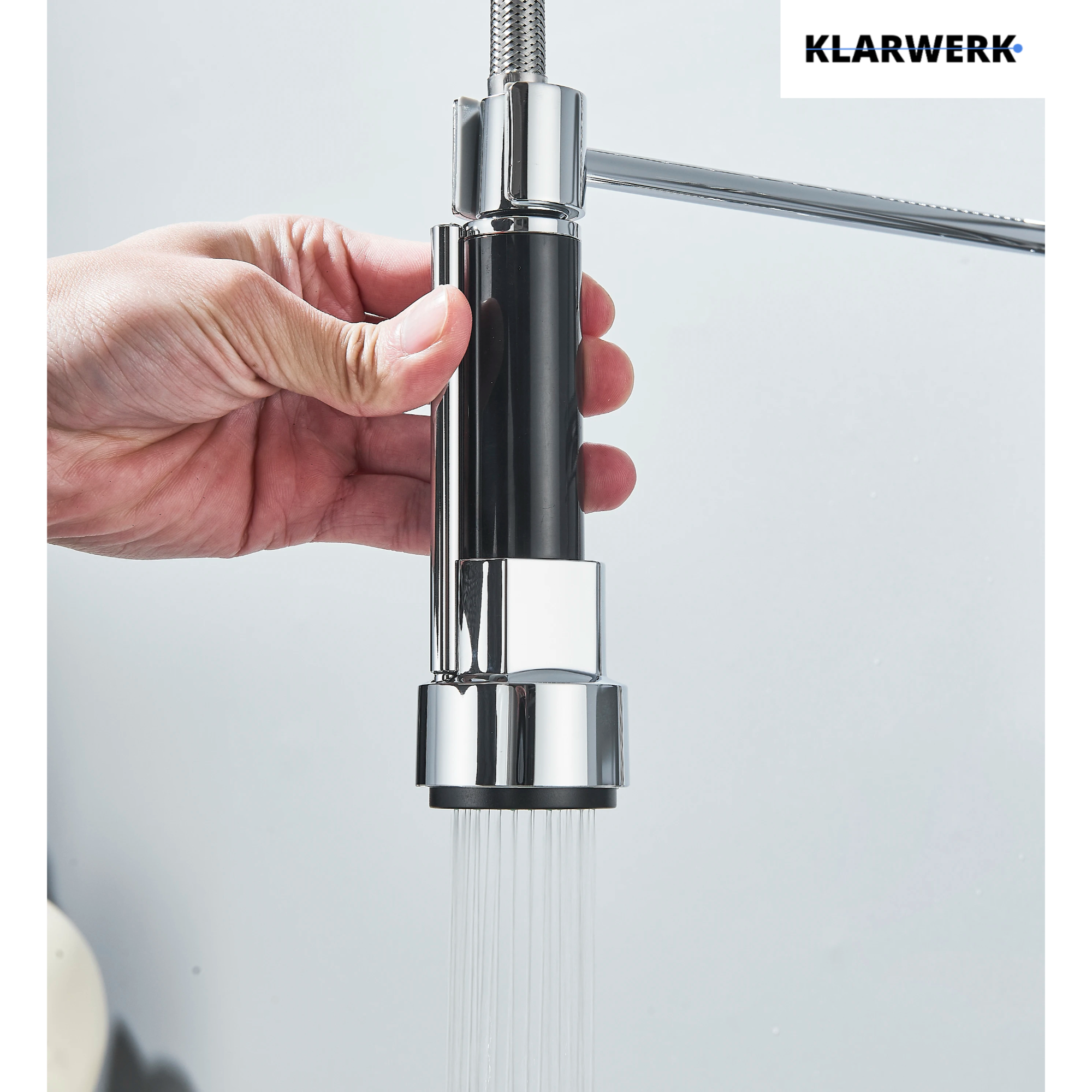 Björn |Gastronomia rubinetto acqua fredda monoforo a parete cromo|rubinetto cucina professionale acciaio inox due docce|lavello doppio ristorante