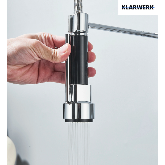 Björn |Gastronomia rubinetto acqua fredda monoforo a parete cromo|rubinetto cucina professionale acciaio inox due docce|lavello doppio ristorante