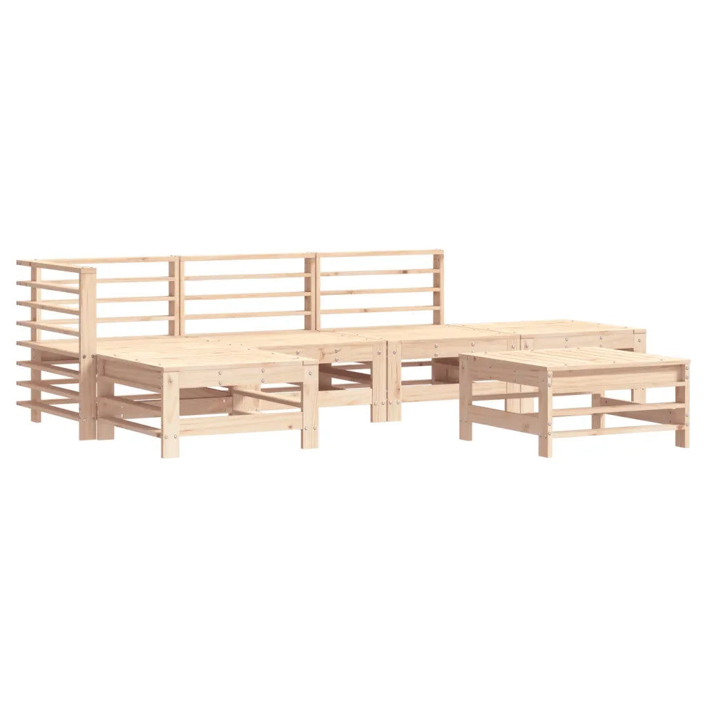 Set Salotto da Giardino 6 pz in Legno Massello di Pino 3186333
