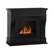 Camino a bioetanolo Alseno, Caminetto ecologico, Focolare senza fumo, Riscaldatore ad etanolo, Made in Italy, 111x43 h99 cm, Nero