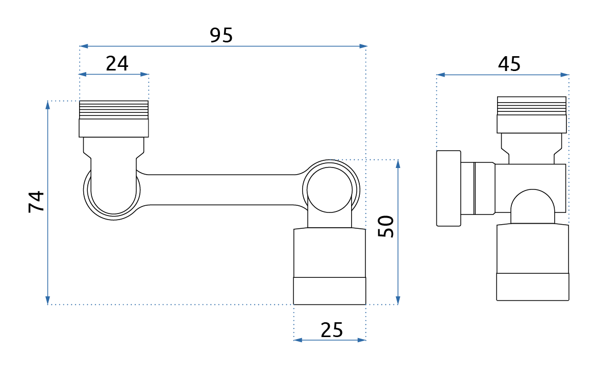 Prolunga Girevole Rea Colt Chrome
