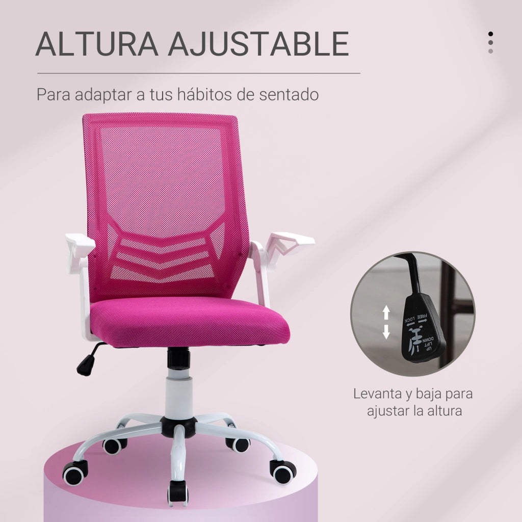 Sedia da ufficio ergonomica ¨C zephmum ¨C rosa 62.5x55x94-104 cm