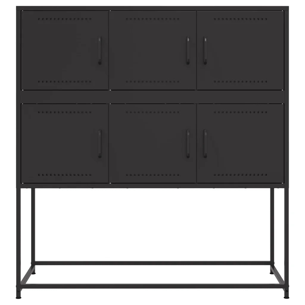 Credenza Nera 100,5x39x107 cm in Acciaio