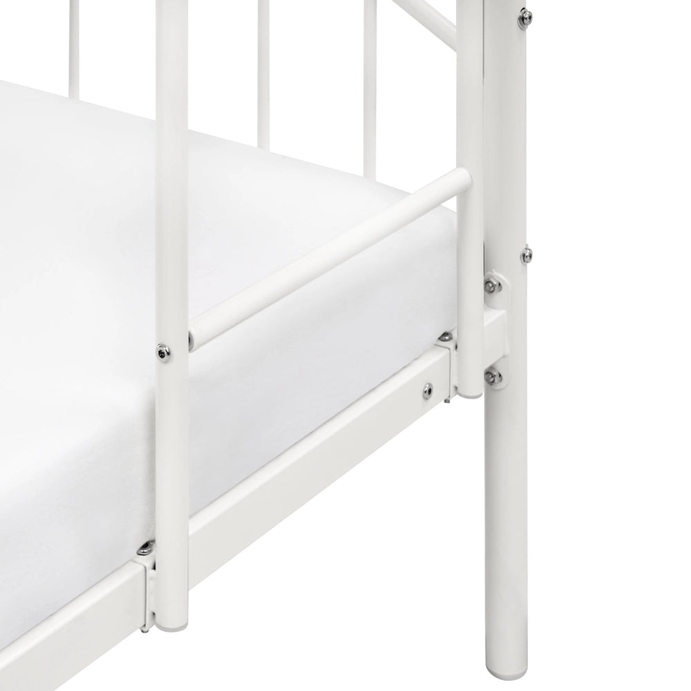 Letto a castello per bambini Camera dei bambini letto alto bianco struttura in ferro 90 x 200 cm