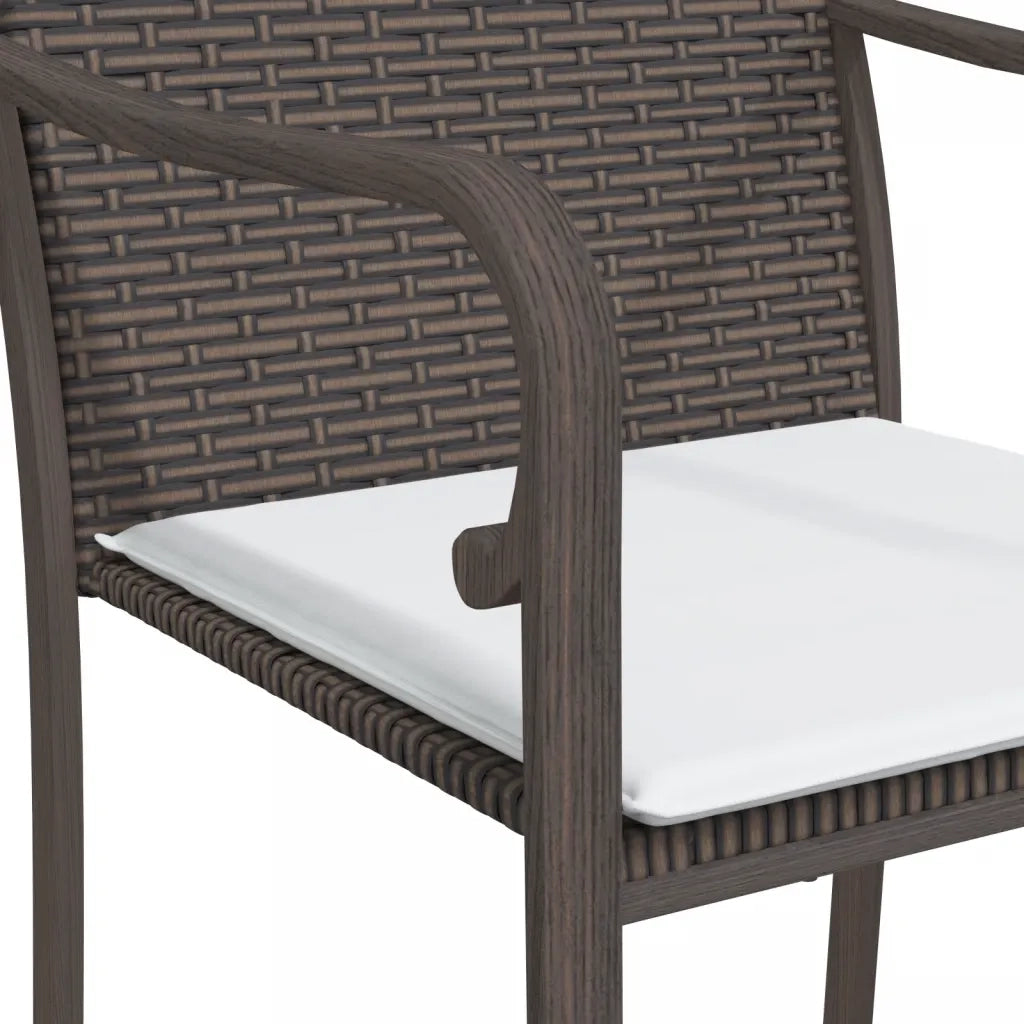 Set Pranzo da Giardino 5pz | Set Salotto da Giardino con Cuscini in Polyrattan e Acciaio