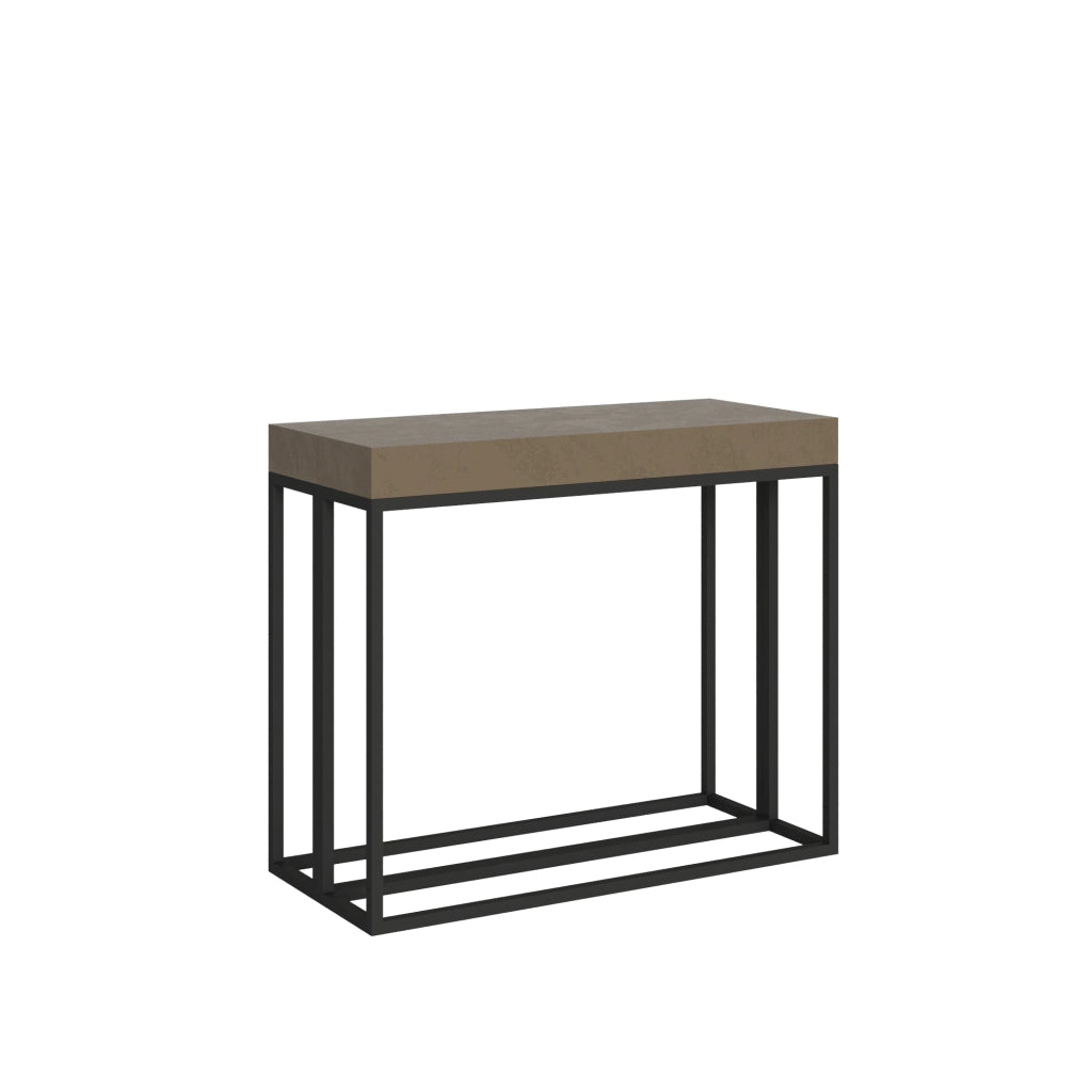 Consolle Allungabile 90-196x40x77 cm Epoca Small Tortora Telaio Antracite