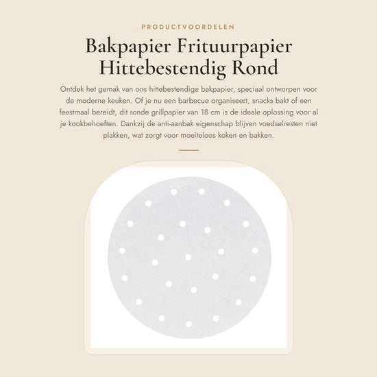 Papier per Grill Rond - 100 Stuks - Resistente al Calore - 18 cm