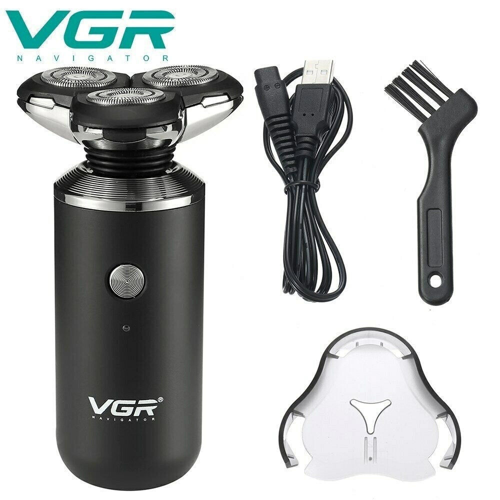 Trade Shop - Vgr V-317 Rasoio Professionale 3d Impermeabile Rotary Shaver Barber Cordless -