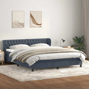 Giroletto a Molle con Materassi Grigio Scuro 180x210 cm Velluto 3317788
