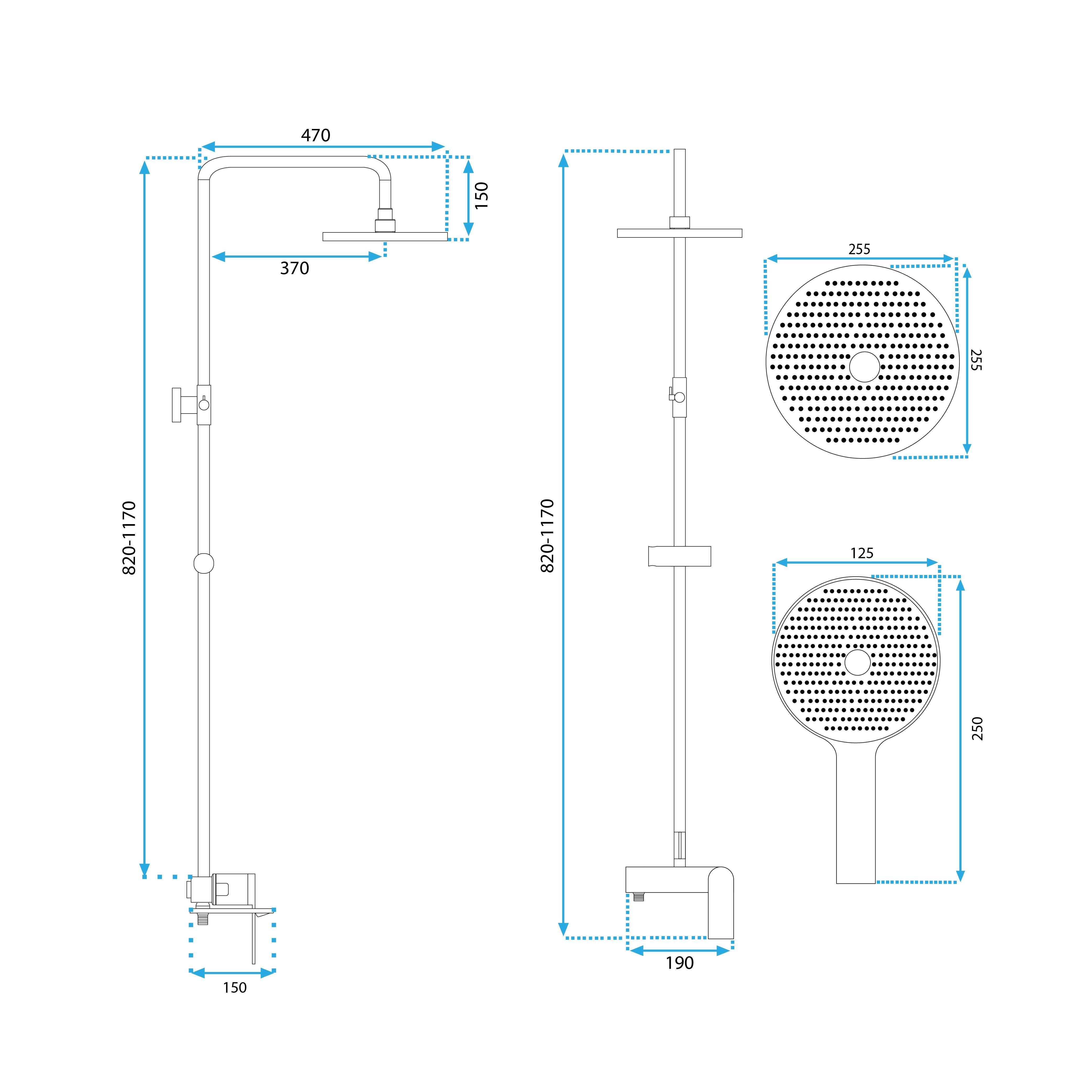 Set Doccia Rea Marco Brush Gold