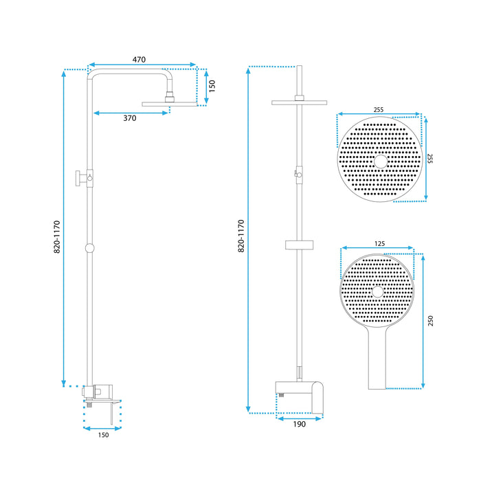 Set Doccia Rea Marco Brush Gold