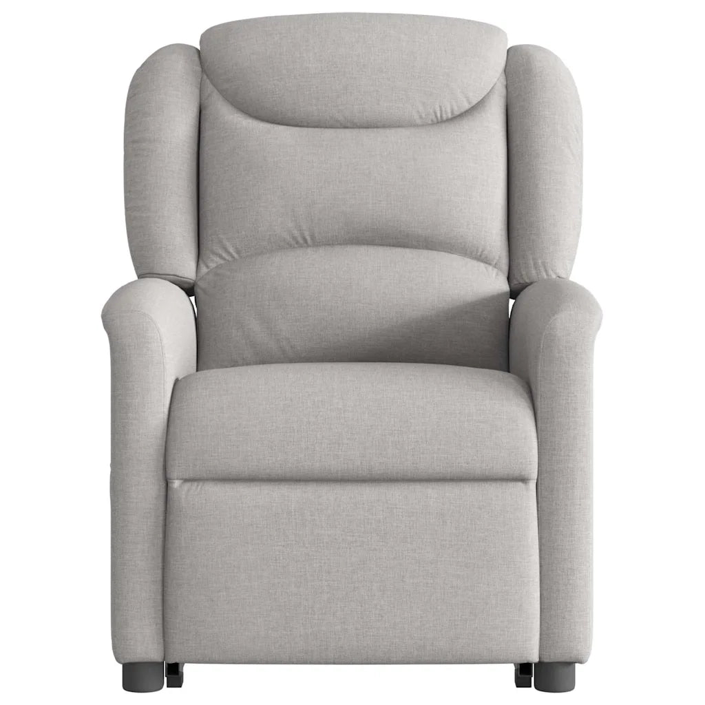 vidaXL Poltrona Alzapersona Massaggi Elettrica Grigio Nuvola Tessuto