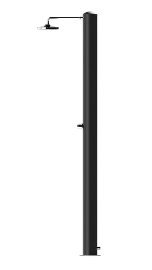 Doccia Solare da Giardino 28 L Soffione Eco Rain e Miscelatore Temporizzato Tevere TN Nero Opaco