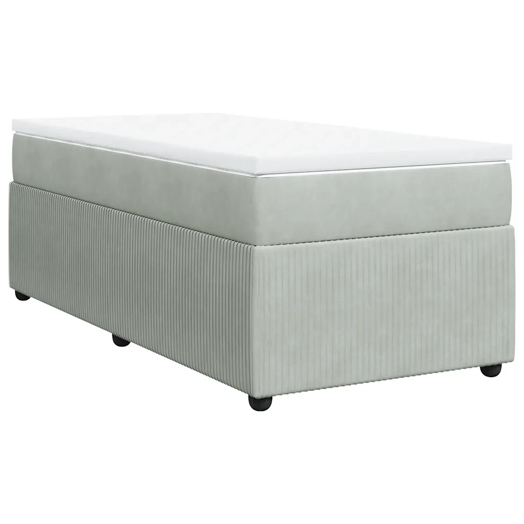 Giroletto a Molle con Materasso Grigio Chiaro 90x200 cm Velluto 3285614