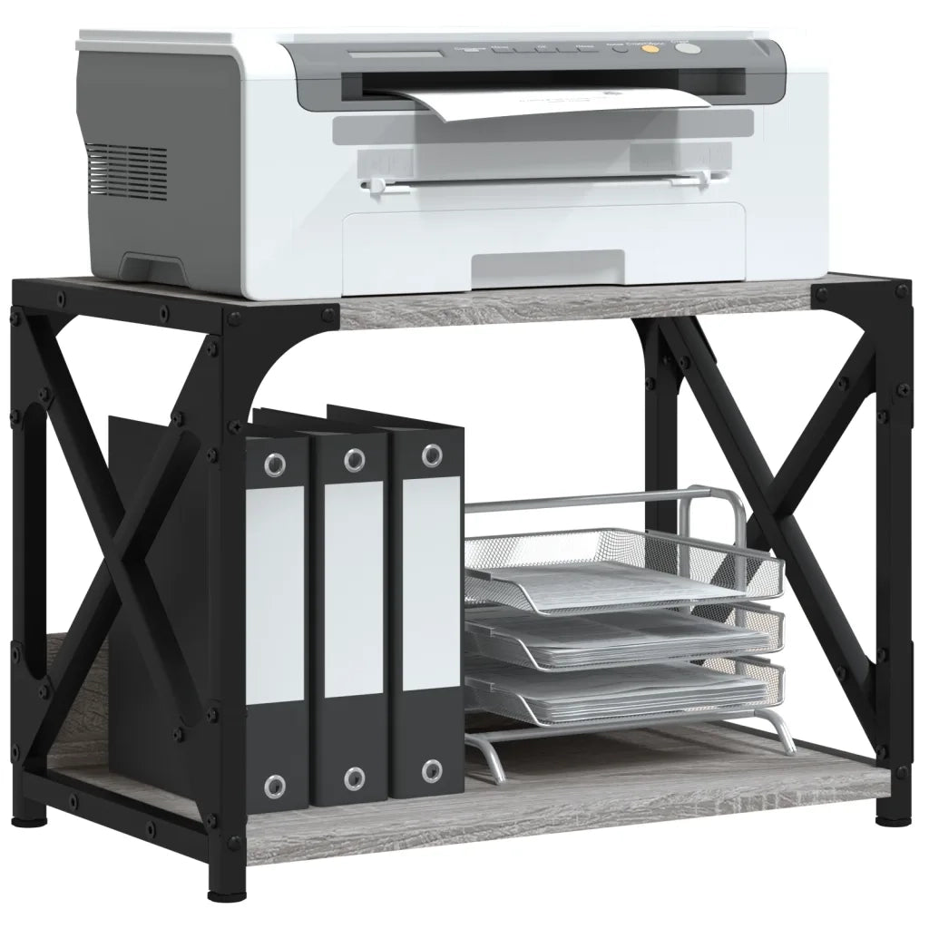 Supporto Stampante 2 Piani Grigio Sonoma 44x26x31,5 Multistratocod mxl 80156