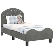 Letto singolo | Letto per adulti | Struttura letto per bambini con testata Grigio Scuro Velluto