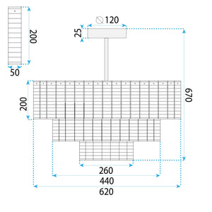 Lampadario A Sospensione Da Soffitto APP1677-8CP Marrone