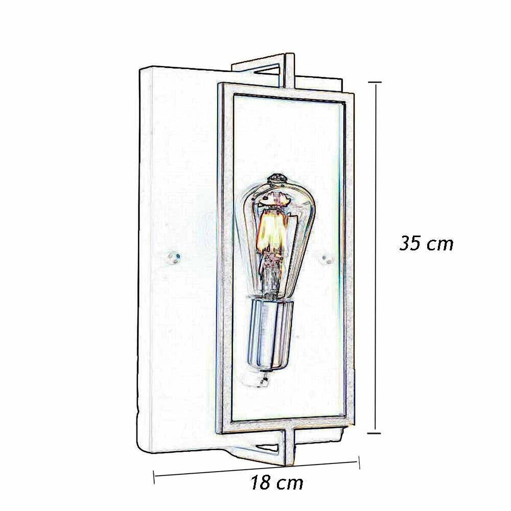 Applique a parete stile retrò lampada a muro in metallo per LED E27 colore nero e bronzo