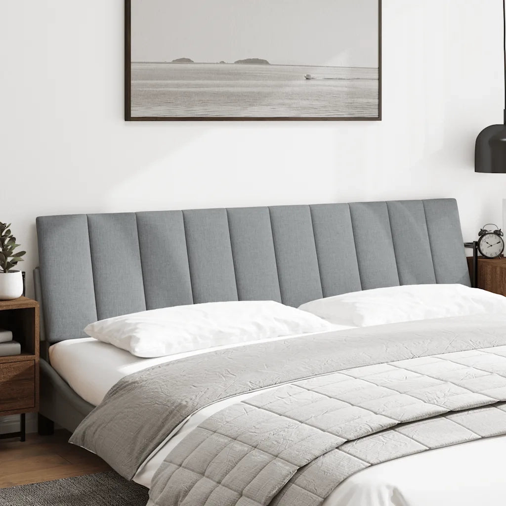 Cuscino Testiera Hanko Grigio Chiaro 200 cm in Tessuto 4019184