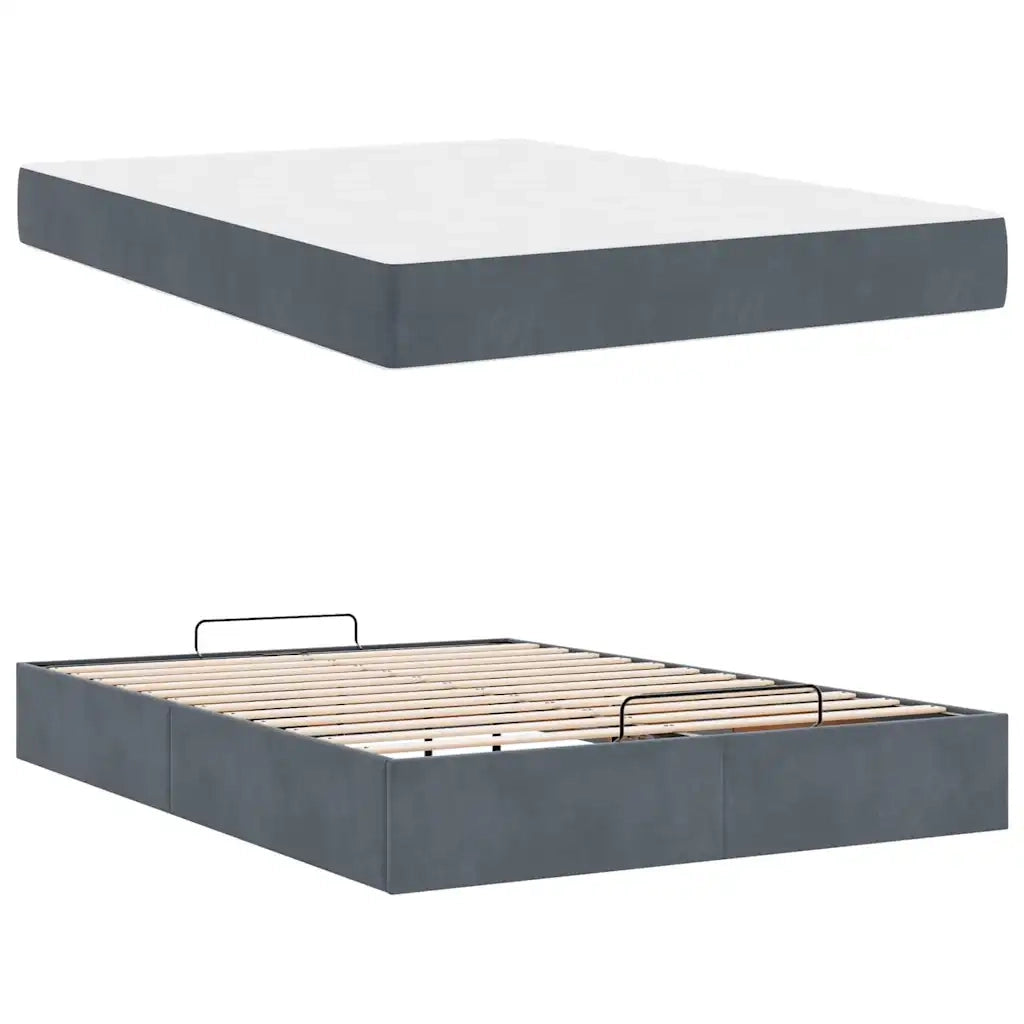 vidaXL Struttura del letto Grigio scuro 140 x 200 cm Velluto