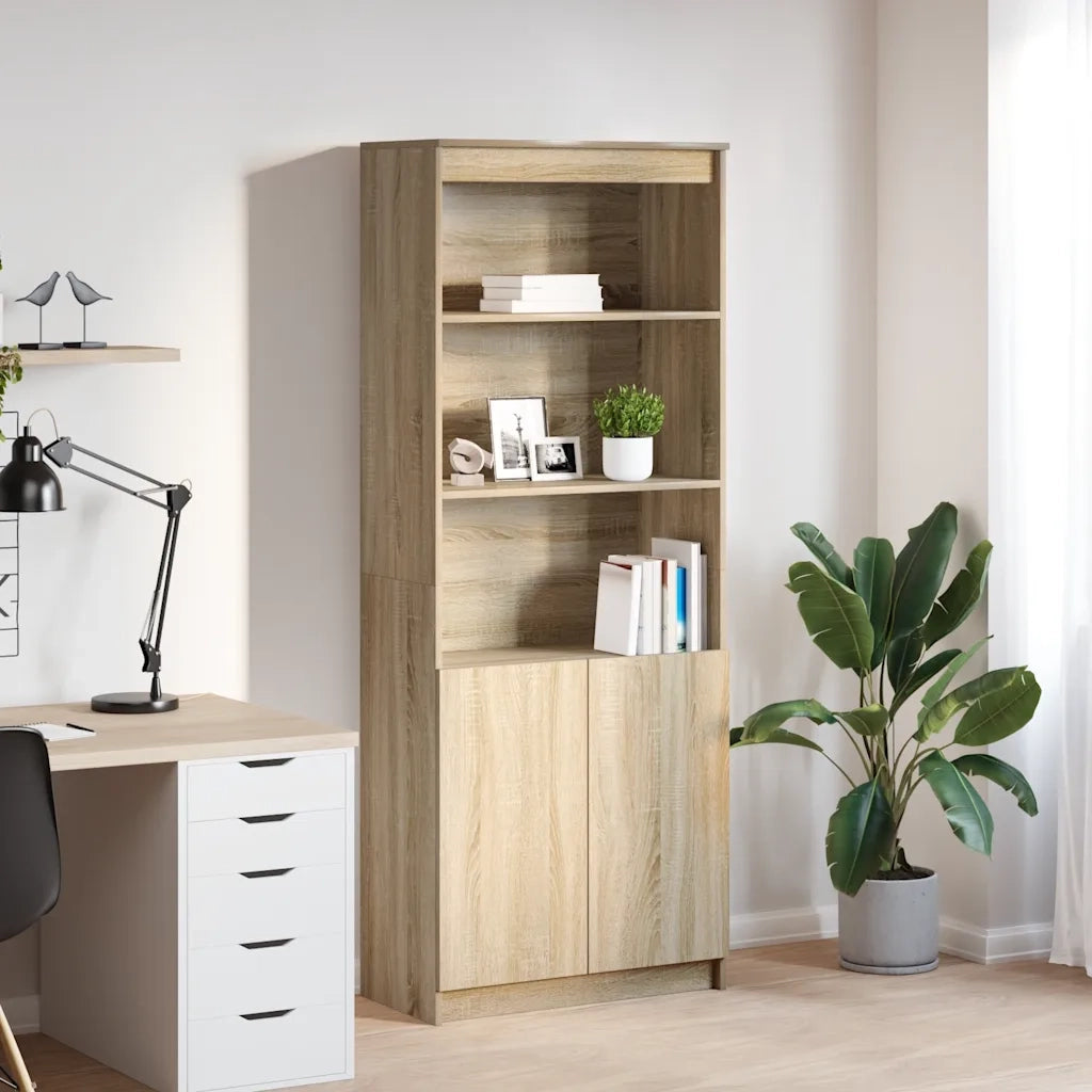 Credenza Rovere Sonoma 70x35x180 cm in Legno Multistrato