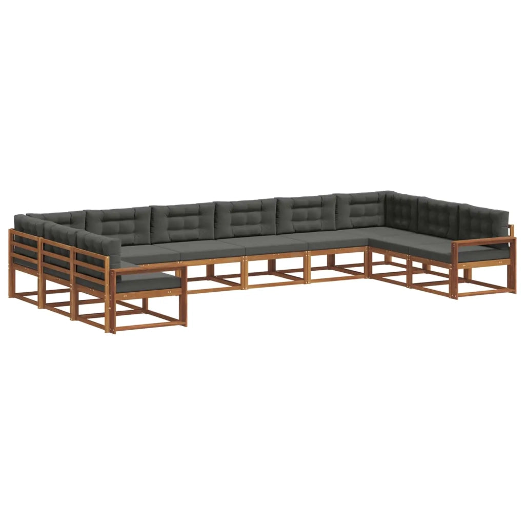 Set di divani da esterno 10 pcs Naturale e Antracite