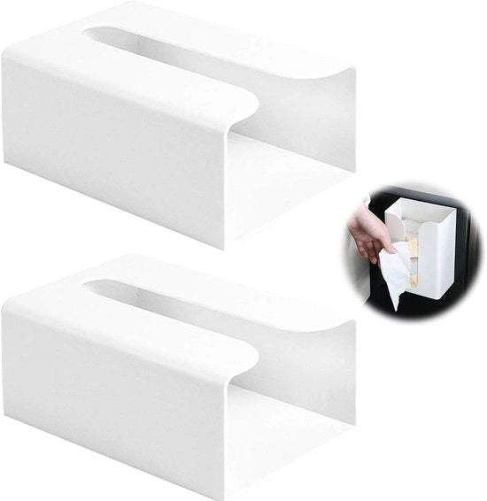 Dispensatore di Tovaglia di Papier - Montaggio a Parete per Bagno e Cucina - 2 Pezzi - Bianco