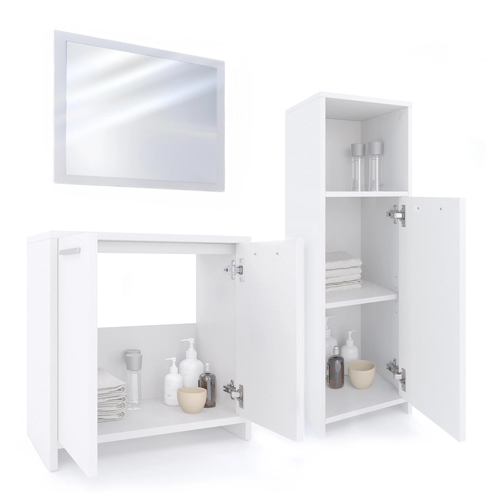 Vicco Set mobili bagno Bianco 3 parti