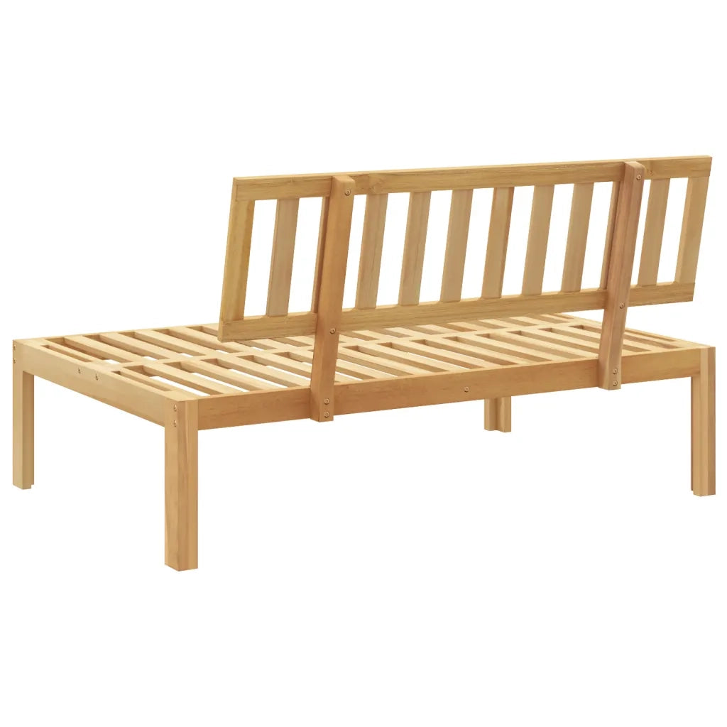 Divano Centrale da Giardino Pallet-Sofa Modulare-Divanetto da esterno in Legno Massello di Acacia