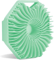 Spazzola per il corpo in silicone, spazzola da bagno, spazzola da doccia, spazzola da bagno in silicone morbida con pelo, capelli morbidi e esfoliazione delicata, ideale per donne e uomini (verde)