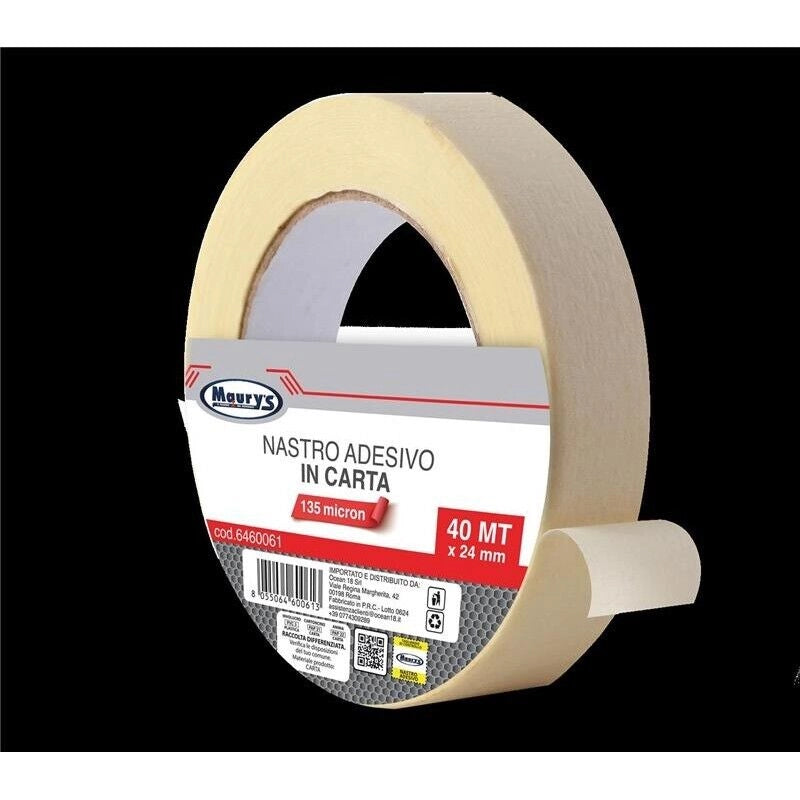 MAURY'S NASTRO CARTA ADESIVO CON 135 MICRON 40 MT X 24 MM