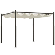pergola circa 3x3m: gazebo da giardino tetto in metallo per patio gazebo da giardino con tetto regolabile autoportante protezione UV 30+ per patio e giardino bianco crema